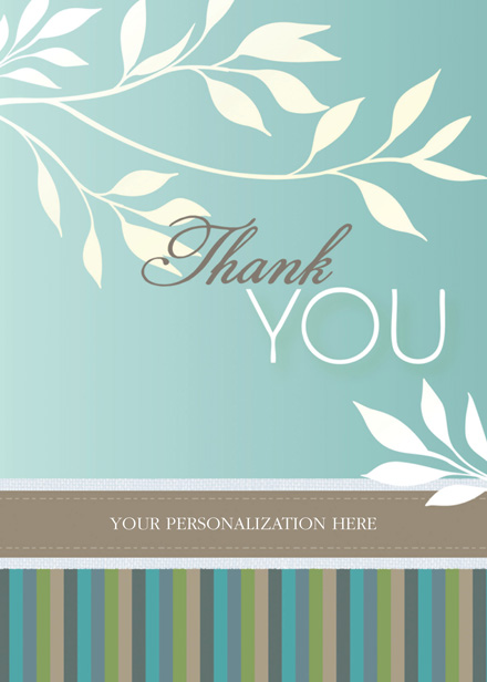 White Flora Thank You Cards